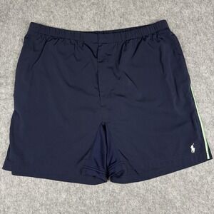 Polo by Ralph Lauren Tennis Shorts Mens XXL 2XL Navy Blue Elastic Waistband
